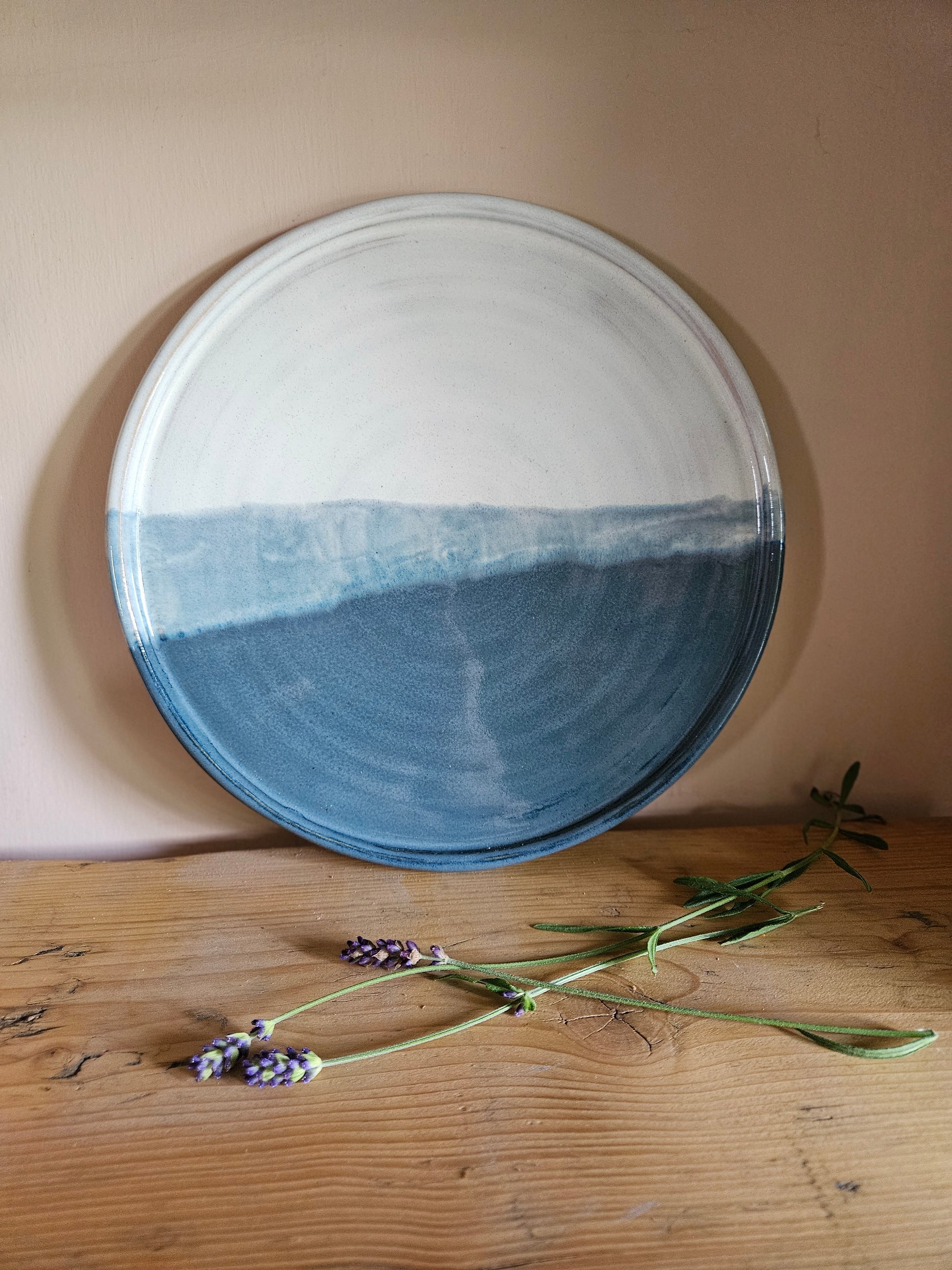 Blue and White Dinner Plate