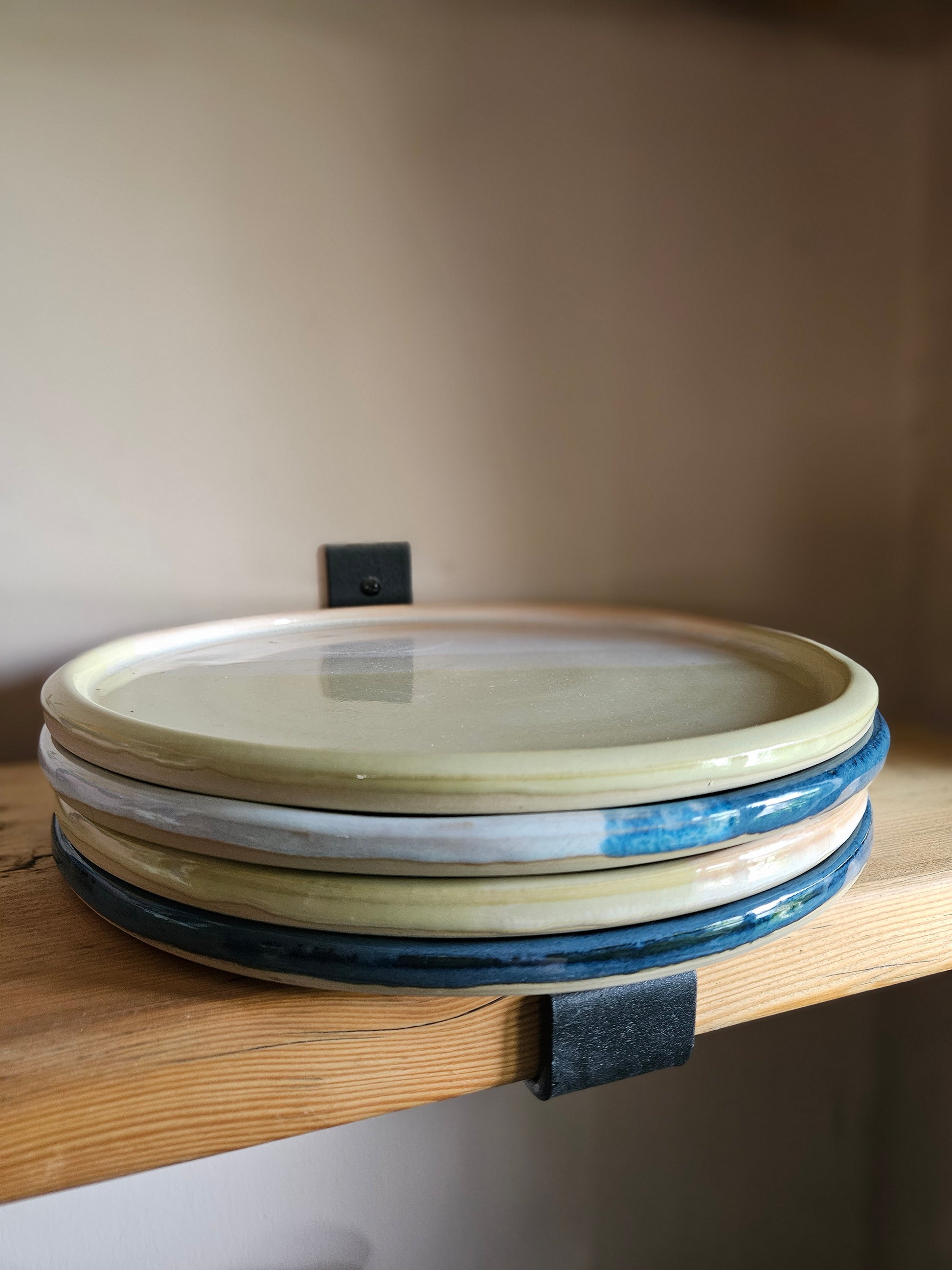 Yellow and White/Peach Dinner Plate