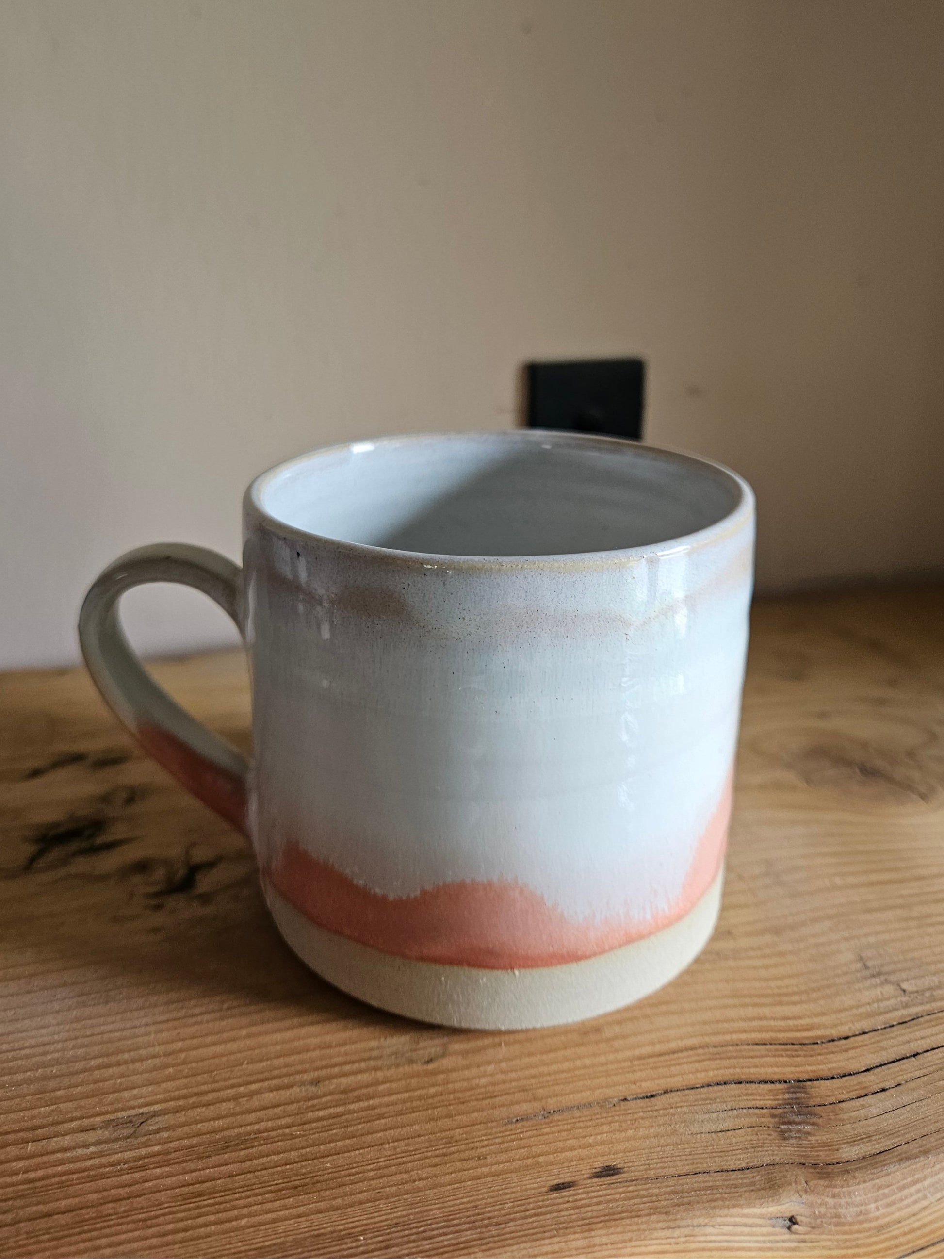 Orange and White Straight Sided Mug