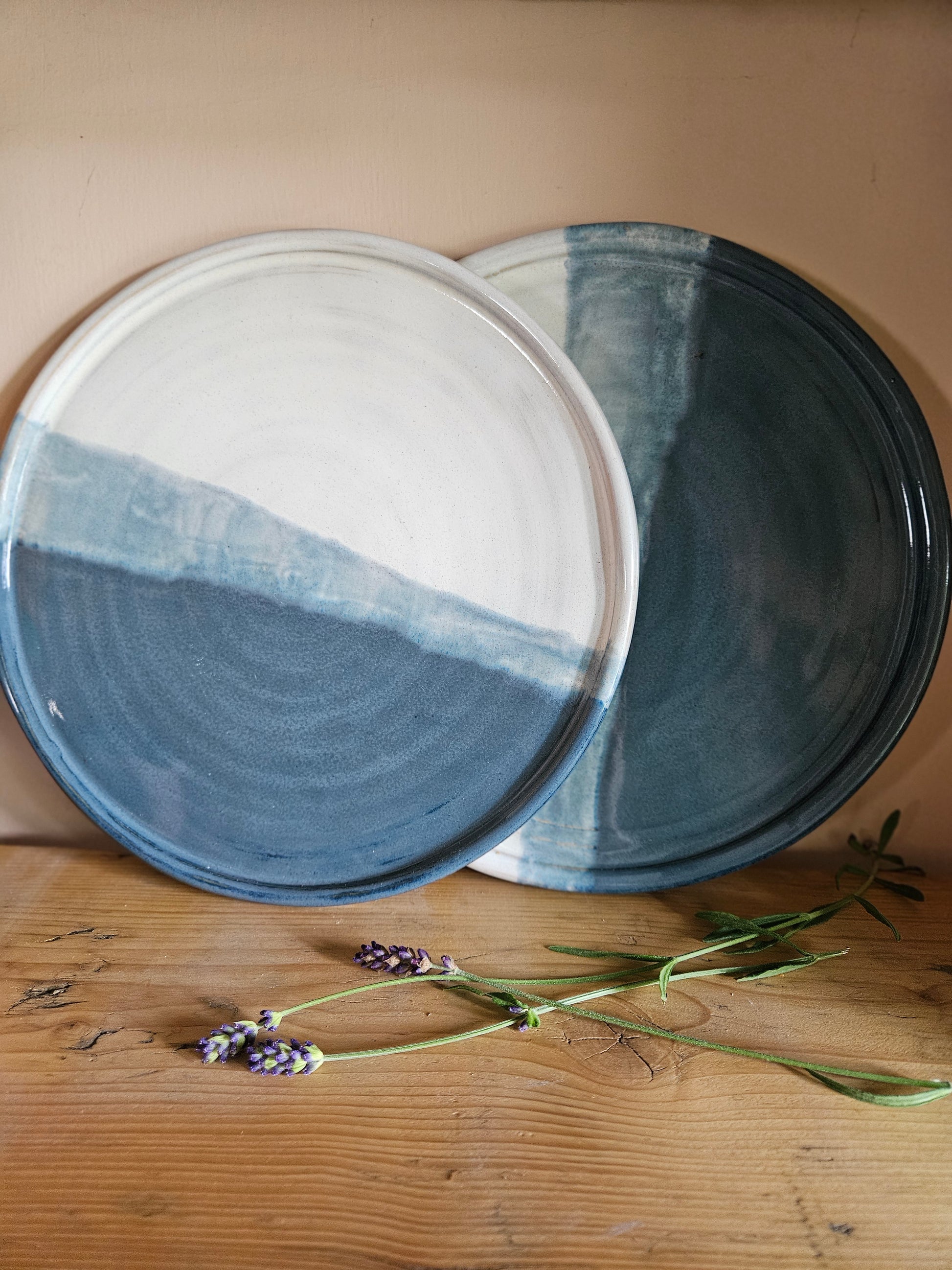 Blue and White Dinner Plate