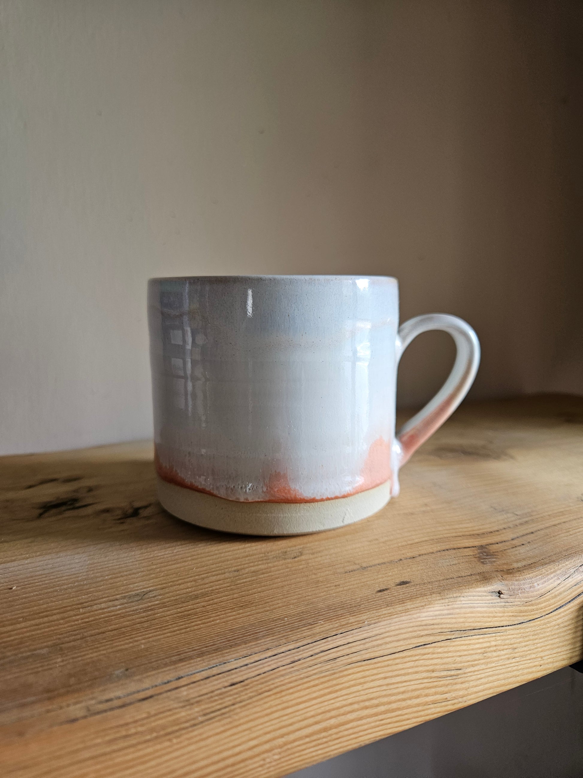 Orange and White Straight Sided Mug
