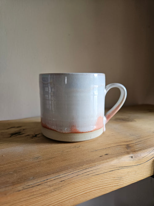Orange and White Straight Sided Mug